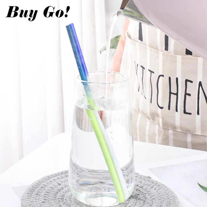 2 шт. многоразовые трубочки из нержавеющей стали с изменением цвета|Соломинки для