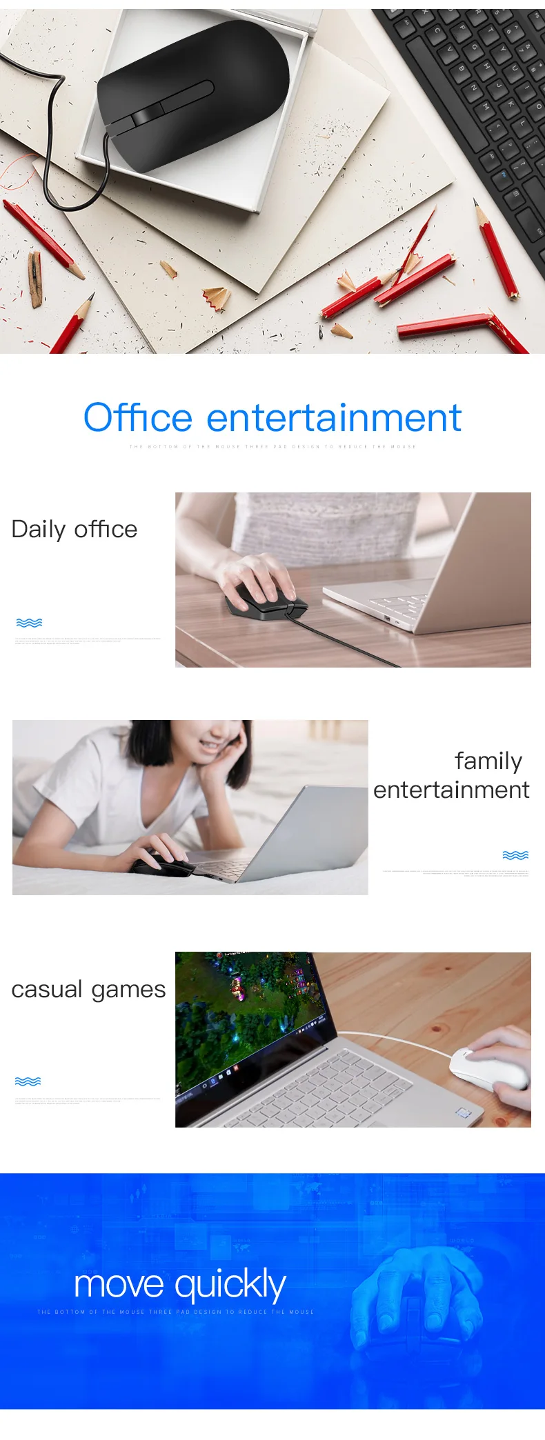 Dell MS116 кабель для мыши для компьютера, настольного офиса, все-в-одном ноутбук, домашняя мышь черный/белый с USB