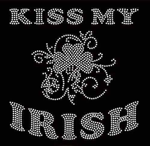Бесплатная доставка Kiss my Irish Chevron Rhinestone Transfer|rhinestone transfers|transfers rhinestonesrhinestone rhinestone |
