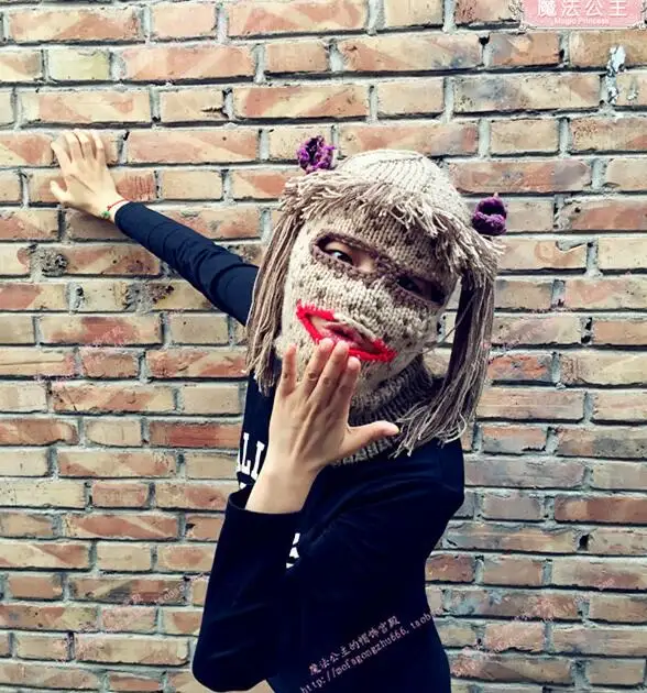 Вязаная крючком маска Kooky Beanies, мужские и женские шапки, забавные вязаные Балаклавы ручной работы на Хэллоуин, день рождения, Рождество, кляп, вечерние, подарки