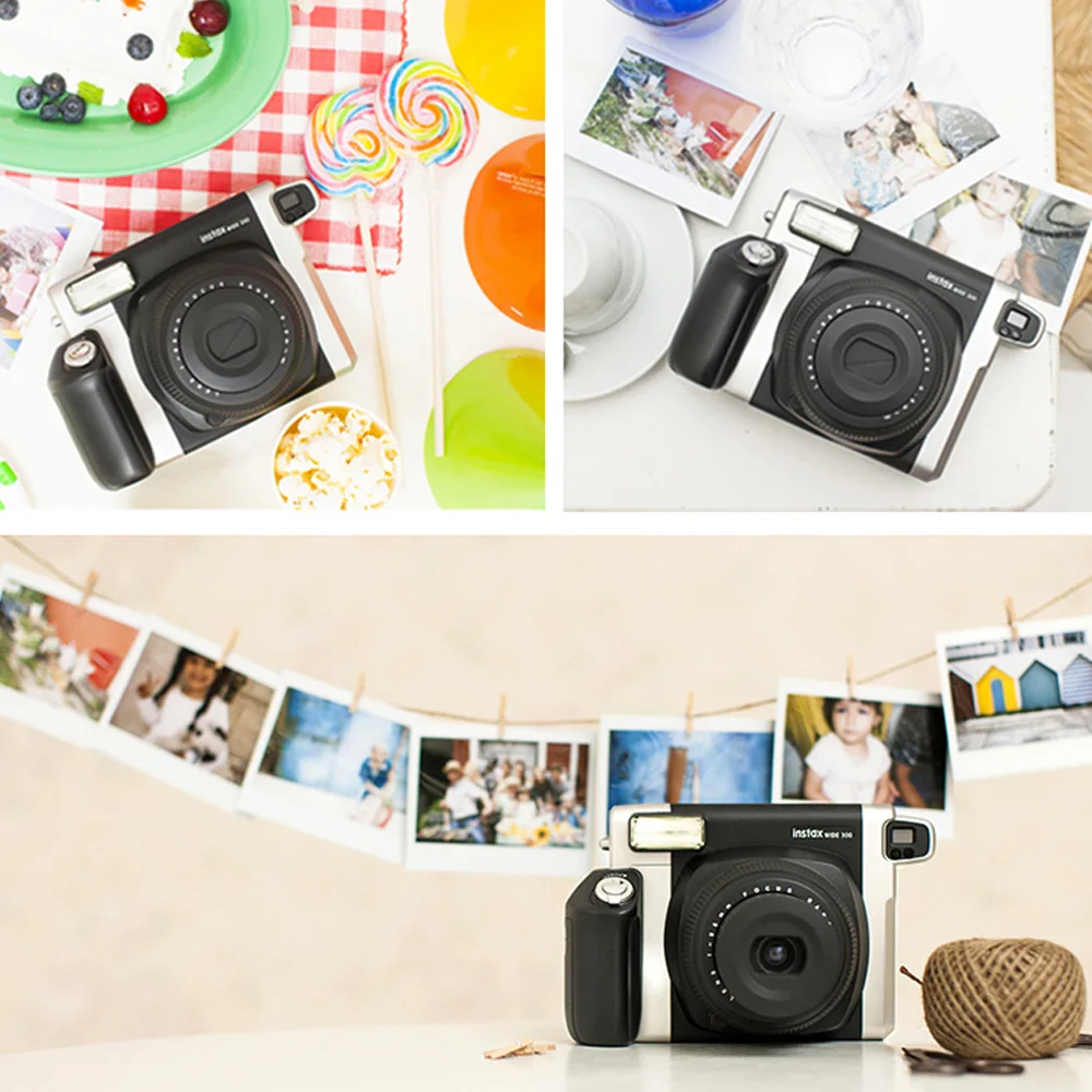 Фотокамера Fujifilm Instax WIDE300, Широкоформатная фотопленка с ремешком на запястье, 40 листов, 86x108 мм, пленка, рождественский подарок