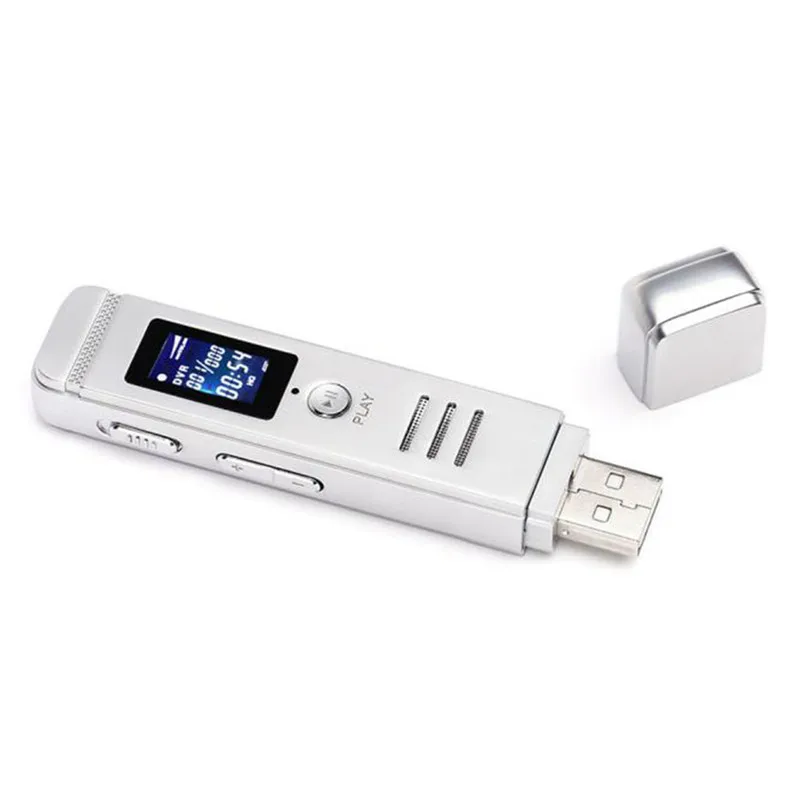 Серебристый Популярный 8 Гб ЖК-экран с USB Цифровой диктофон Диктофон аудио плеер многофункциональный высококачественный набор 8 - Цвет: Серебристый
