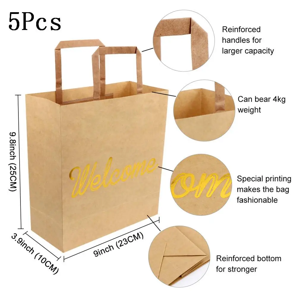 5Pcs Brown Gift Bag Наш теплый подарок подружки невесты может свадебный душ сувениры кулер рукава шнурок Подарочные сумки куриные ночные принадлежности для вечеринки-девичника - Цвет: 5Pcs Brown Gift Bag
