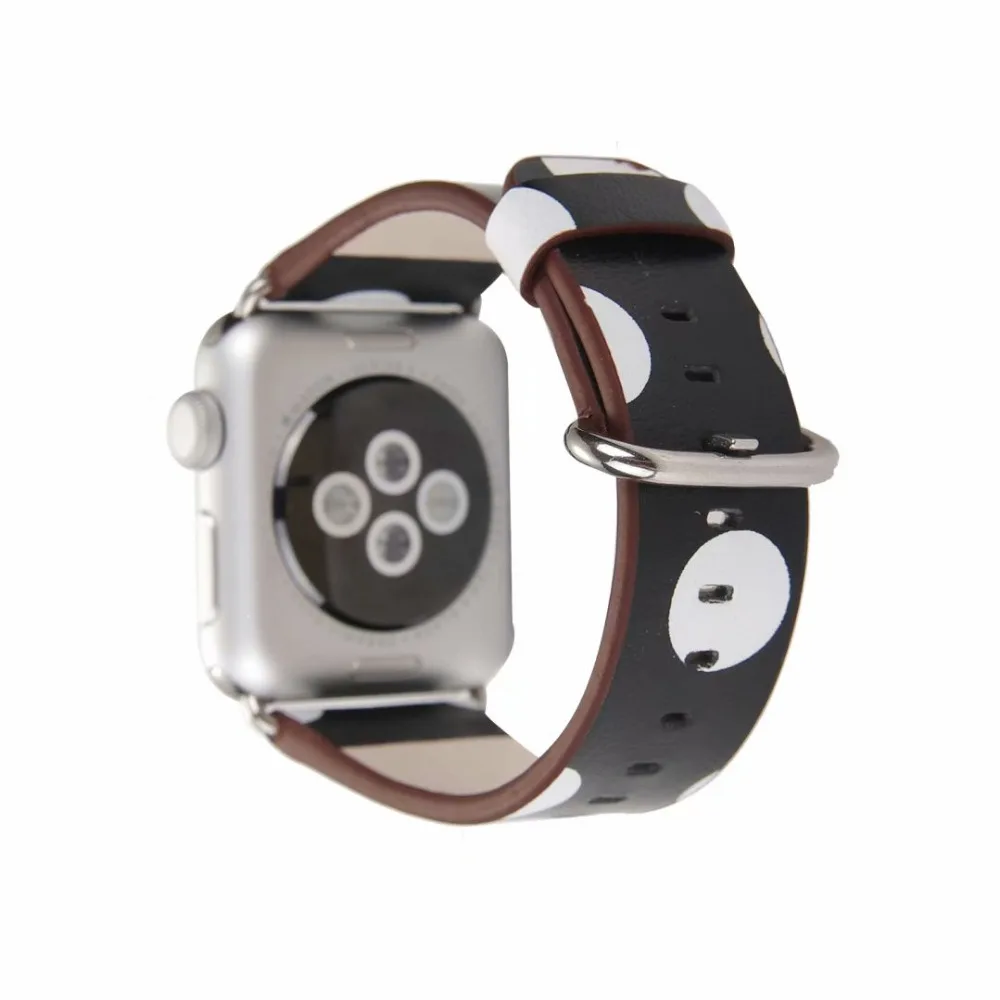 40 мм 44 мм классический черно-белый полосатый кожаный ремешок для Apple Watch 42 мм 38 мм наручный ремень для iWatch серии 5 4 3 2 1