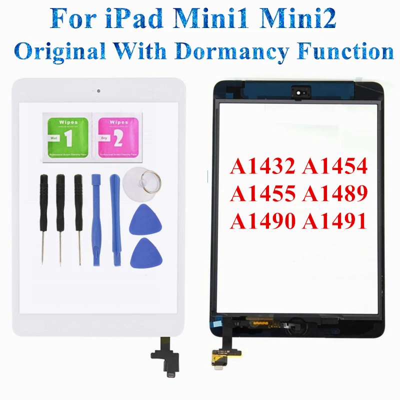 1 шт. для iPad Mini 1 2 A1432 A1454 A1455 A1489 A1490 A149 сенсорный экран с функцией Dormancy кнопка домой и клей