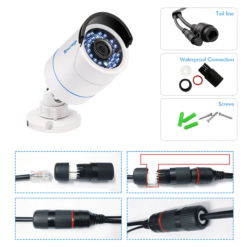 Techage 8CH 1080P POE CCTV IP камера системы 2MP HD 10,1 дюймов ЖК-монитор NVR безопасности водонепроницаемый видеорегистратор Видео Комплект