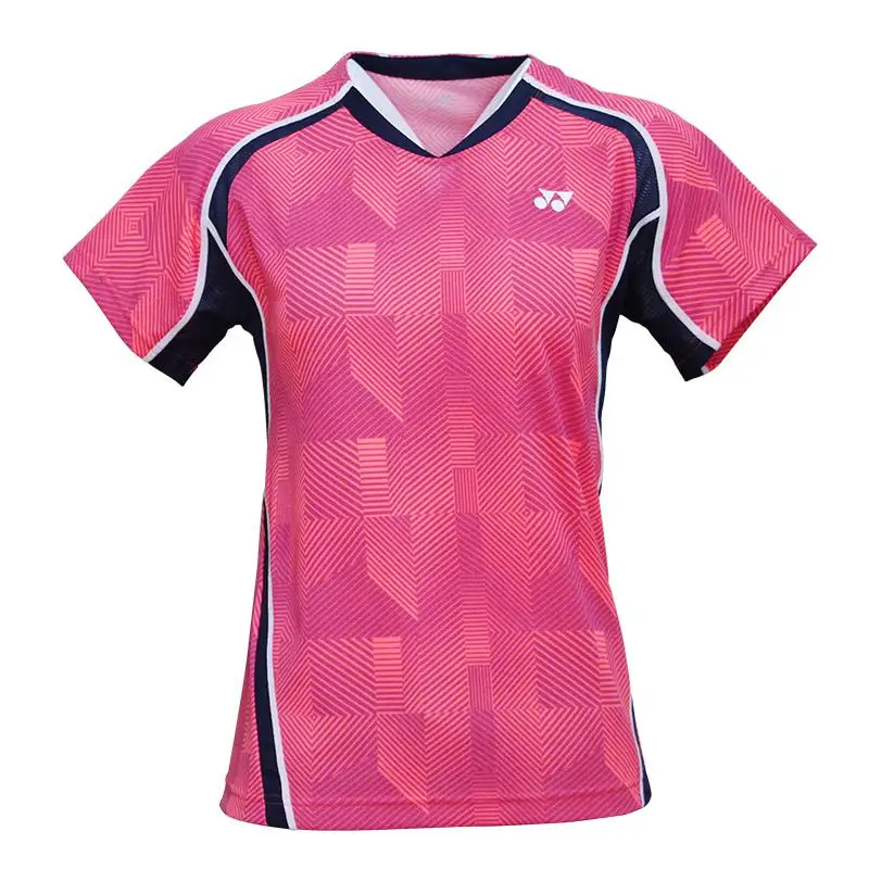 Новые футболки Yonex для бадминтона, дышащие удобные быстросохнущие женские футболки для фитнеса, женские спортивные футболки с коротким рукавом - Цвет: Многоцветный