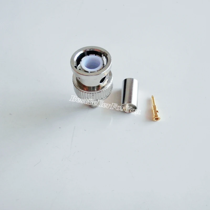 10 шт. обжимные коннекторы BNC для коаксиального кабеля RG58 RG142 RG400 LMR195 RG223|plug connector|l