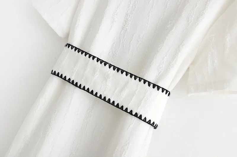 Новейшая модель Женские элегантные V шеи длинный рукав платье галстук-бабочка с