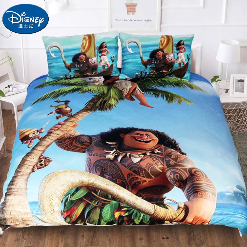 

Disney 3Pcs Moana Maui Bedding Set Her side His side Duvet Cover Pillow Case 3D Couple Kid Boy Teen Girl Bed Linens Twin Full