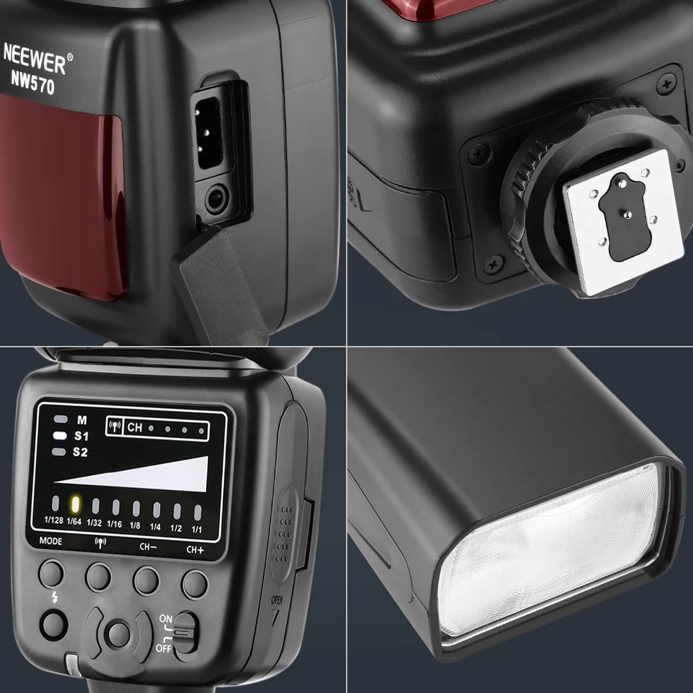Neewer Вспышка Speedlite с 2,4G беспроводной системой и 15 канальный передатчик для DSLR камер со стандартным горячим башмаком(NW570