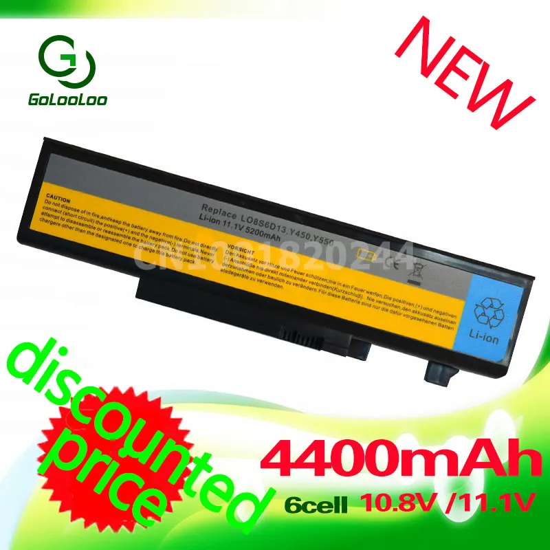 Golooloo 11 1 V 4400 мАч 6cell ноутбук аккумулятор для Lenovo IdeaPad 55Y2054 Y550P y550 Y450G L08L6D13 L08S6D13 Y450 Y450a |