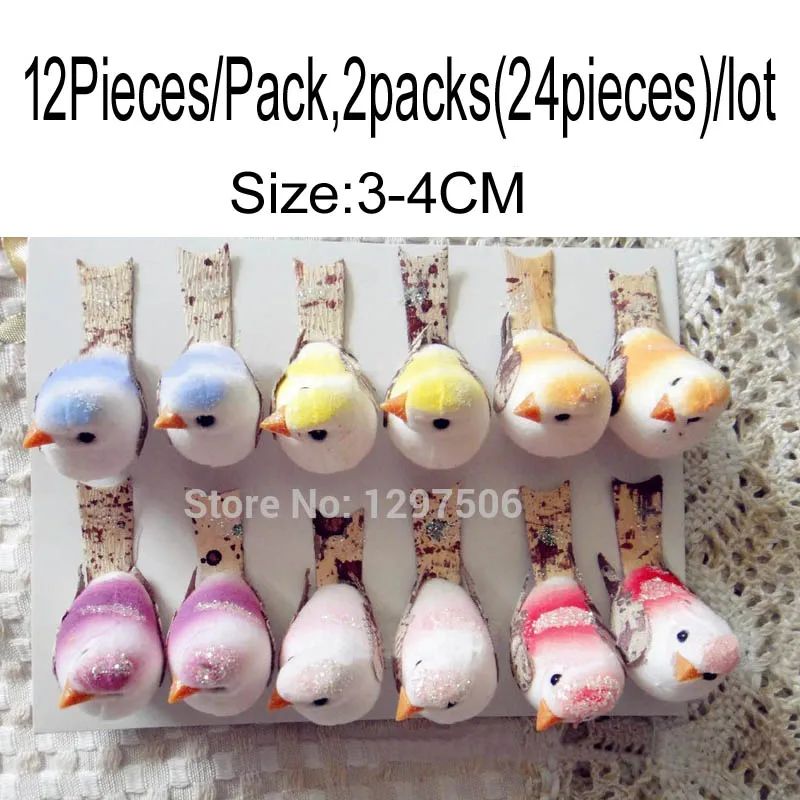 24 шт. декоративные мини птицы из искусственной пены 4 см|craft rabbit|decorative buttons for