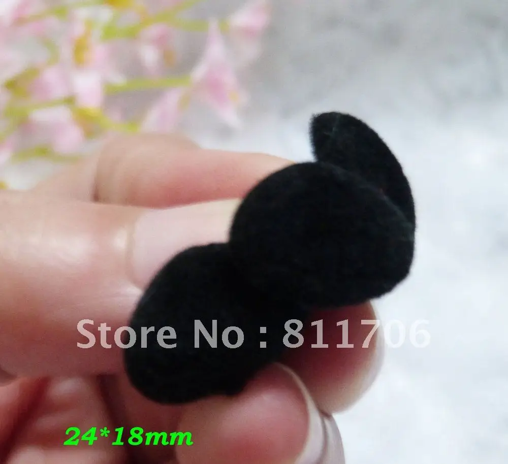 

24*18mm Black Toy Animal Triangle Flocking Plastic Noses Bear Toy with Washers free shipping