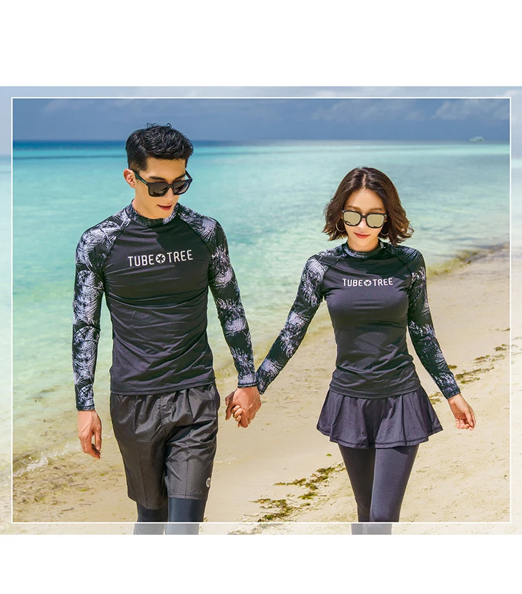 Rashguards для мужчин и женщин 3 шт. рубашка с длинными рукавами шорты брюки купальники для пар серфинг для купания Костюмы Гидрокостюмы Новинка