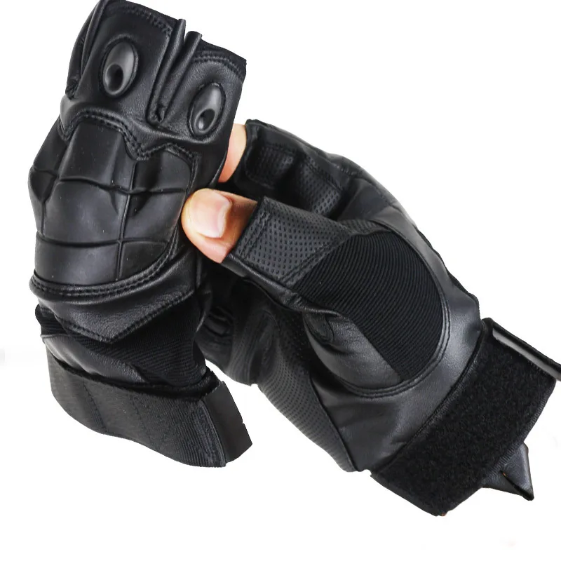 Мужские Военные Тактические перчатки на полпальца с твердыми костяшками