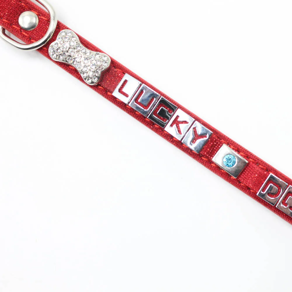 Модный ошейник с надписью LUCKY DOG на заказ для собаки прочная искусственная кожа