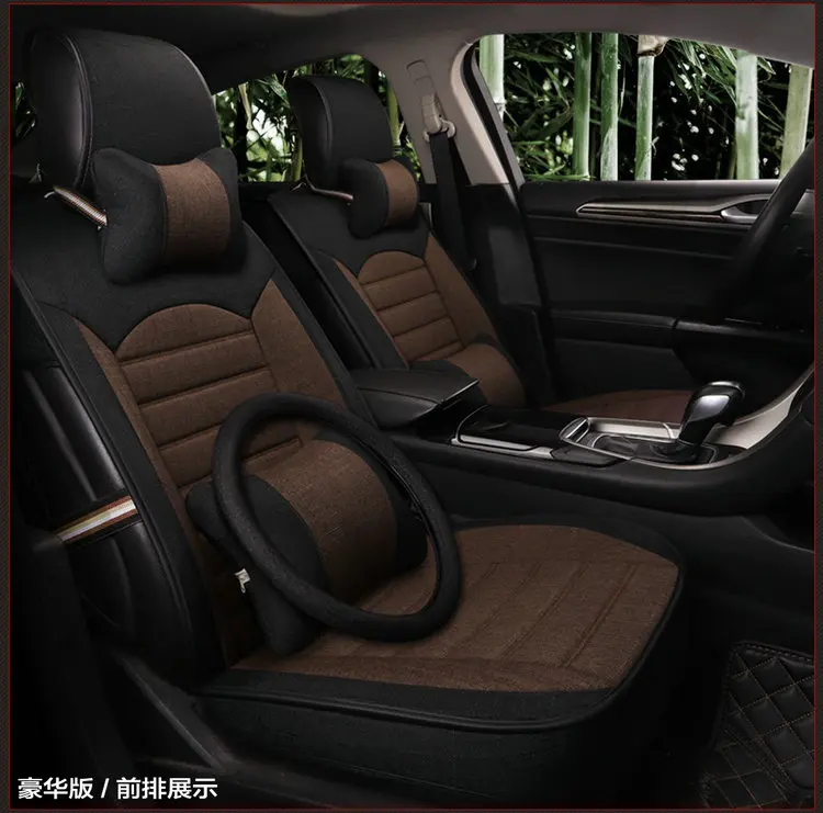 Льняные материалы автомобильные чехлы на сиденья для toyota volkswagen RAV4 skoda rapid Lexus ES IS LS RX NX LX Prado Kia авто аксессуары для автомобиля-sty
