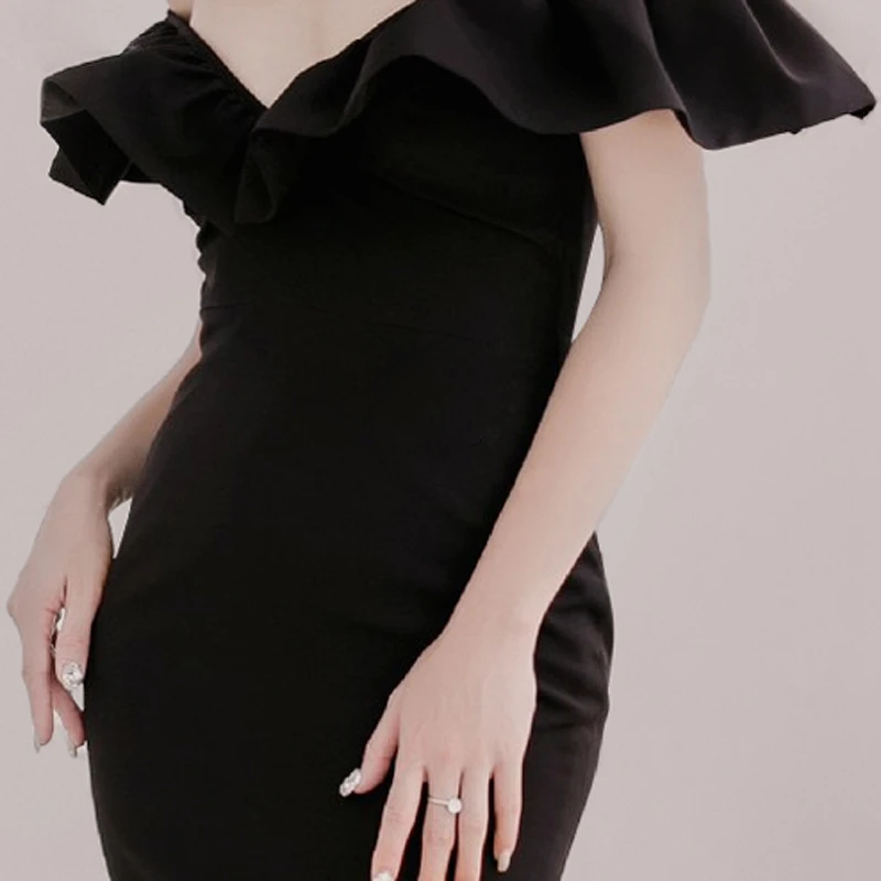 Женские облегающие платья INDRESSME однотонные вечерние до колена с открытыми