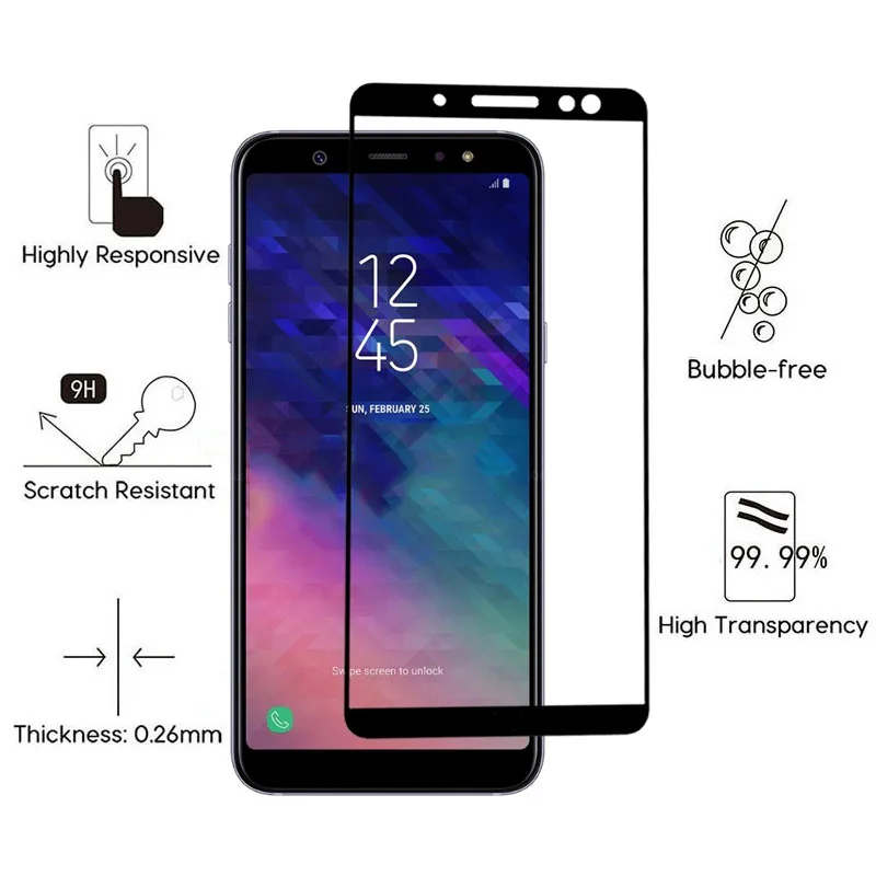 Стекло для Samsung A8 2018 защитное стекло на Sumsung A6 Puls A5 A3 2017 2016 закаленное 8a 6a 5a полное