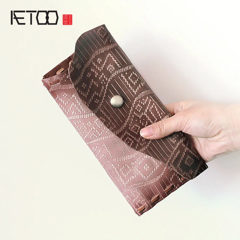 AETOO оригинальный ручной работы первый слой кожаный бумажник мужские и женские