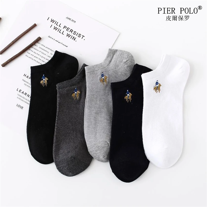Pier Polo новые модные мужские носки-лодочки цветные повседневные хлопковые короткие носки мужские лучшие подарочные носки низкая цена прямые продажи 5 пар - Цвет: G6