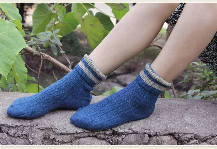 Женские зимние носки в полоску зеленые желтые синие красные|Носки| |