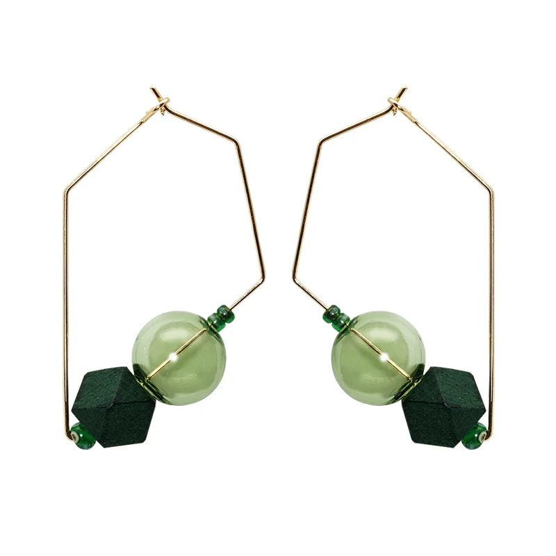 Дизайн ретро стеклянные серьги-кольца с шариком для женщин Unqiue INS Dreamlike Bubble Chic корейские серьги вrincos бижутерия
