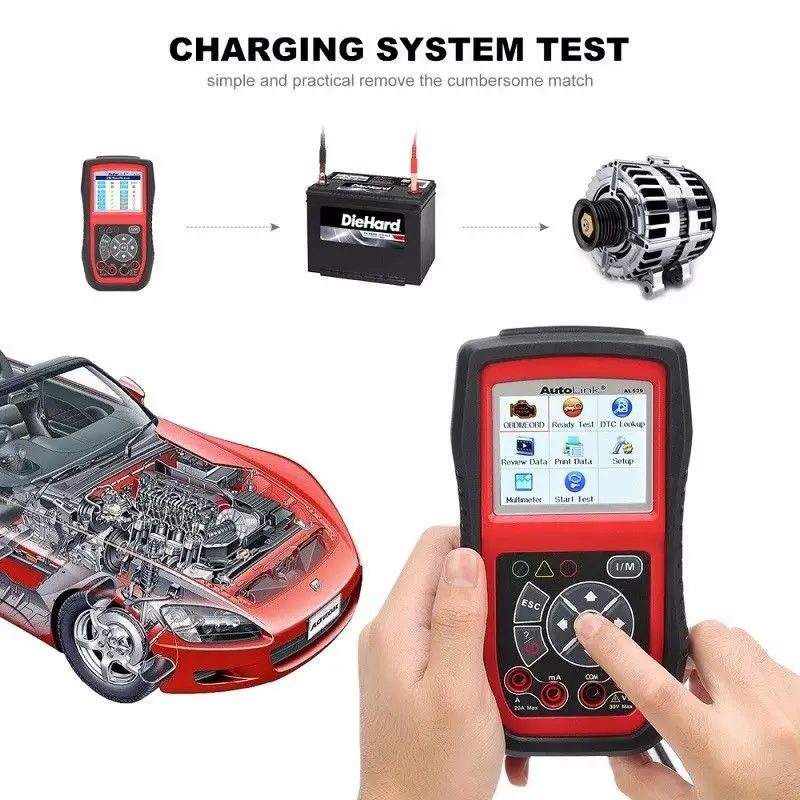 AUTEL AutoLink AL539B OBD2 считыватель кодов неисправностей диагностический инструмент