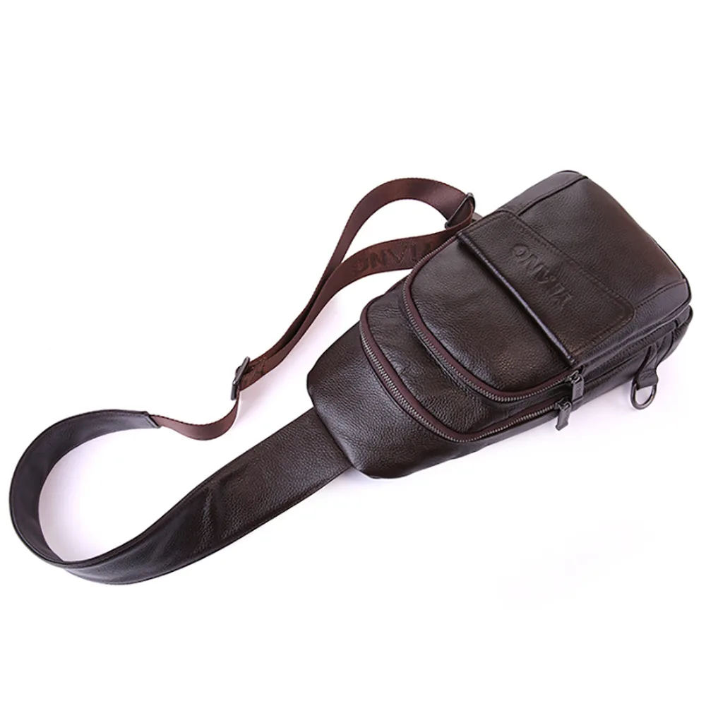 Повседневная сумка из натуральной воловьей кожи нагрудная Сумочка через плечо