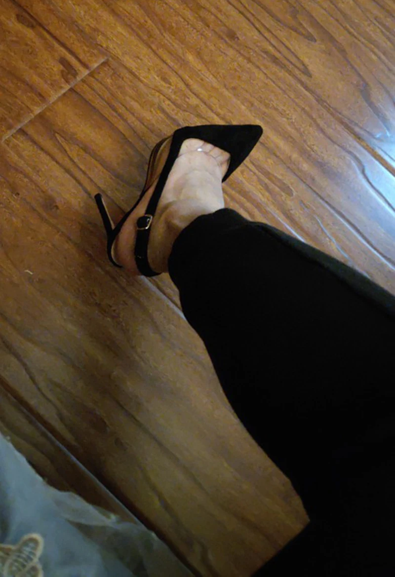 Высокие каблуки ультра супер 11 43 Slingback 10 42 стилет черный Женская обувь марка ремень Плюс размер Pvc дизайнер экстремальный насосы Указательный палец китайская мода Китай Лето новая