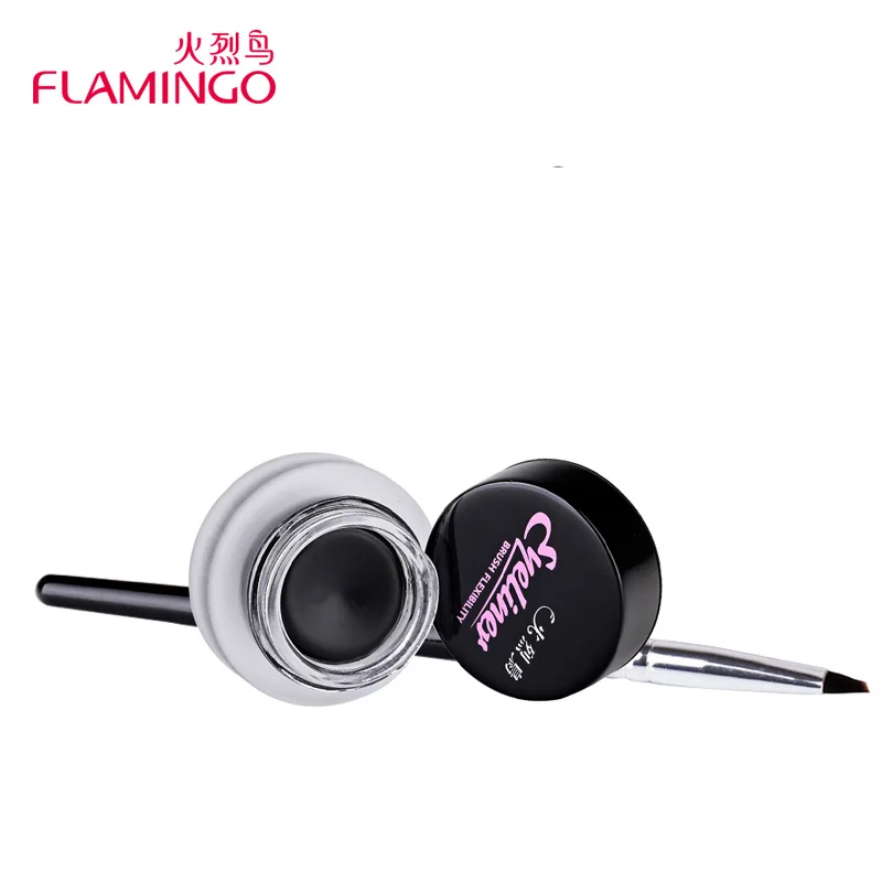 Косметическая гелевая подводка для глаз макияж фламинго стойкая мягкая черная