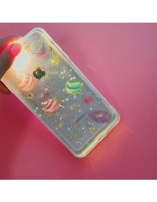 Космическая планета блестящий чехол для телефона s iphone X XR XS Max мягкий силиконовый