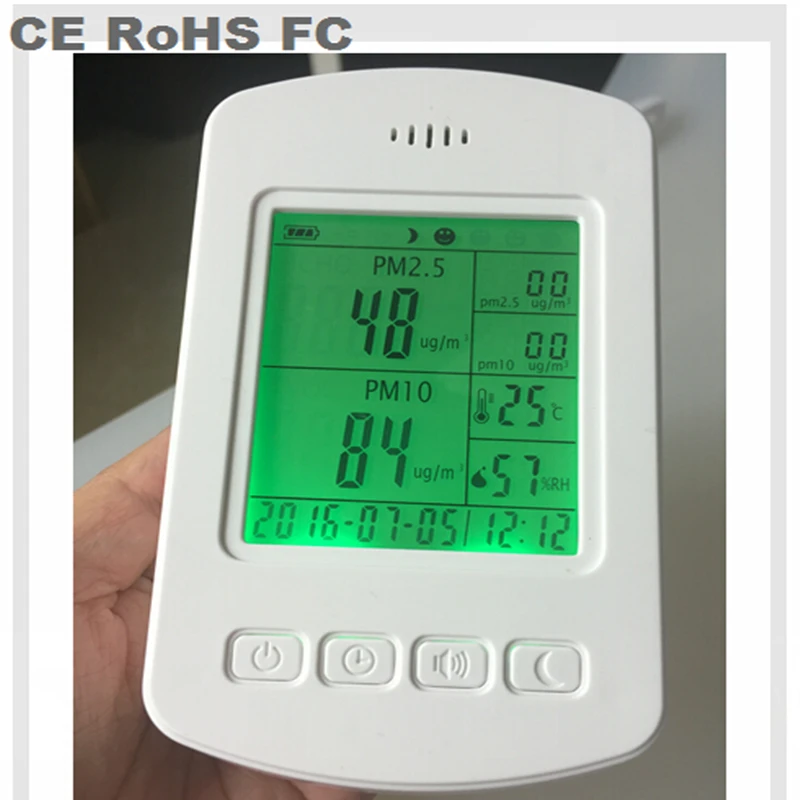 Free shipping Personal Home Use Air Quality Detector Monitor PM2.5 PM10 Gas Meter Formaldehyde Tester Smoke Sensor RH | Инструменты