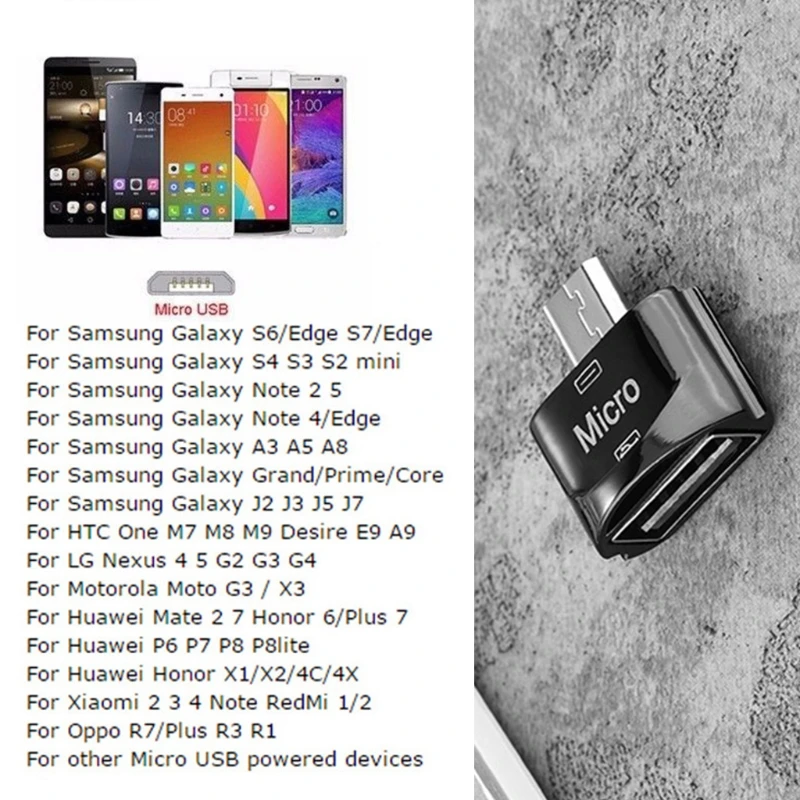 Переходник с микро USB папа на 2 0 A мама OTG цепочкой для ключей|Кабели VGA| |