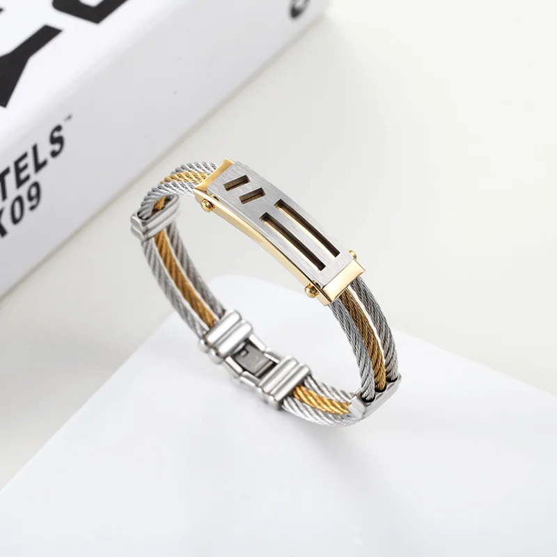 High Quality Titanium steel Bracelets Silver Gold Color Fashion Jewelry Gift For Women Men M8694 | Украшения и аксессуары