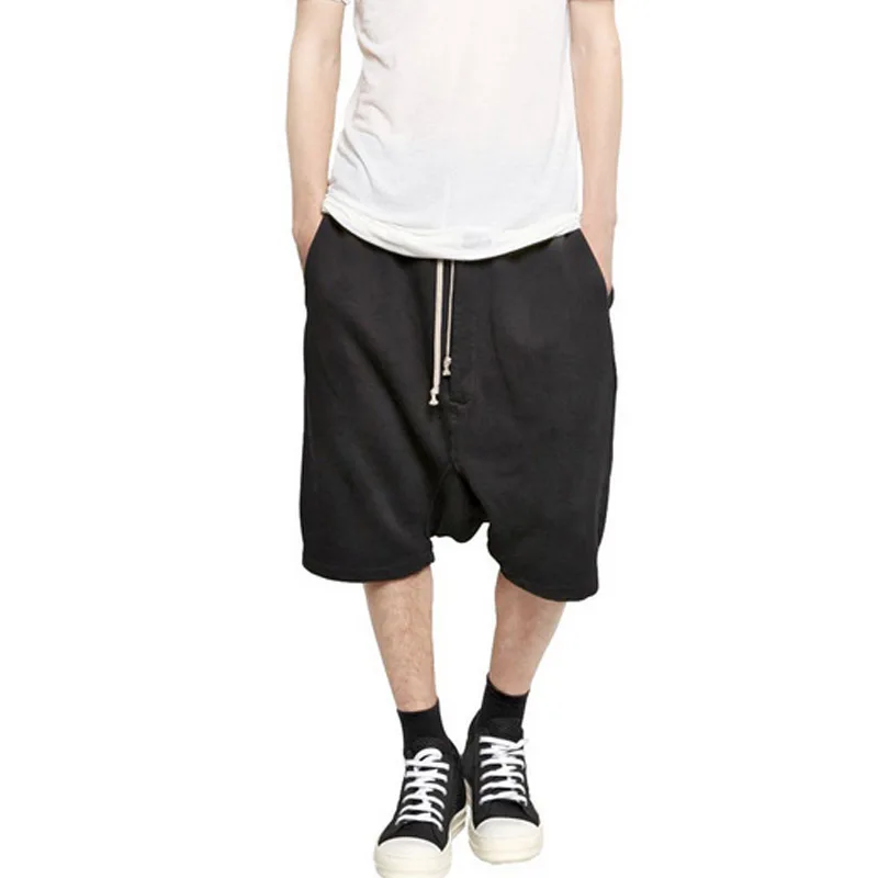 Новые мужские Мешковатые Свободные шорты с высокой посадкой шаровары заниженной