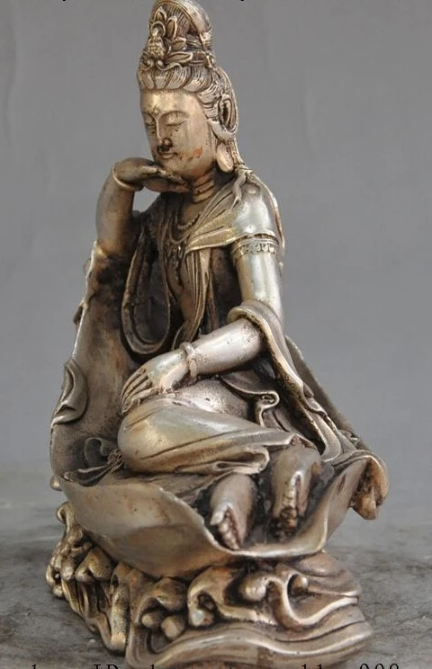 6 &quotКитайский буддийский Серебряный сон Kwan Yin Гуаньинь богисаттва богиня статуя