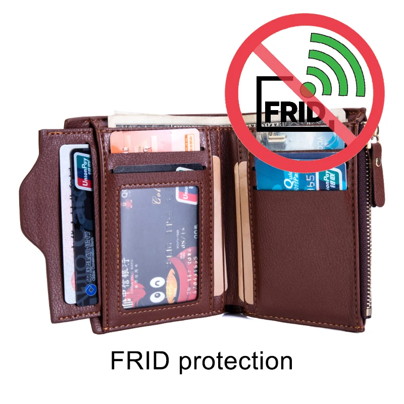 Фото Мужской кошелек RFID Theft Protect Coin сумка на молнии мужские кожаные кошельки известный Мужской кошелек RFID Theft Protect Coin сумка на молнии мужские кожаные кошельки известный