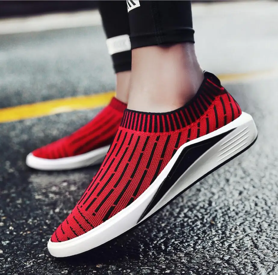 2018 New Mens Socks Shoes Mesh Breathable Comfortable male Casual Slip on Loafers zapatos hombre tenis masculino | Обувь