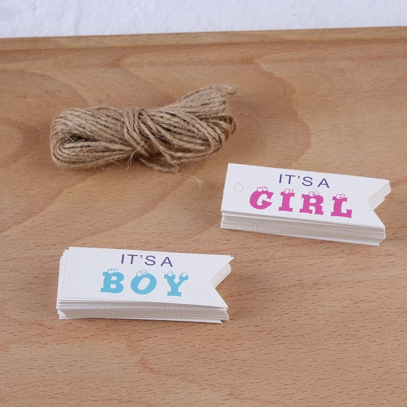 Бирка из крафтовой бумаги It's A Boy 100 шт.|Украшения своими руками для вечеринки| |
