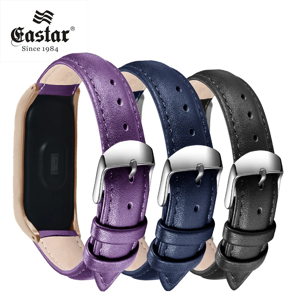 Black and Rose Gold Case Leather Watch Band for Xiaomi Mi 3 Smart Strap Accessories Bracelet Miband3 | Наручные часы