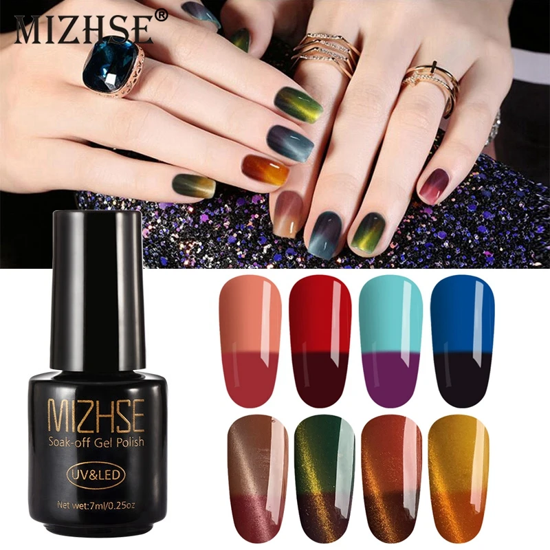 MIZHSE отмачиваемый лак для ногтей УФ гель кошачий глаз цветная основа под Гель