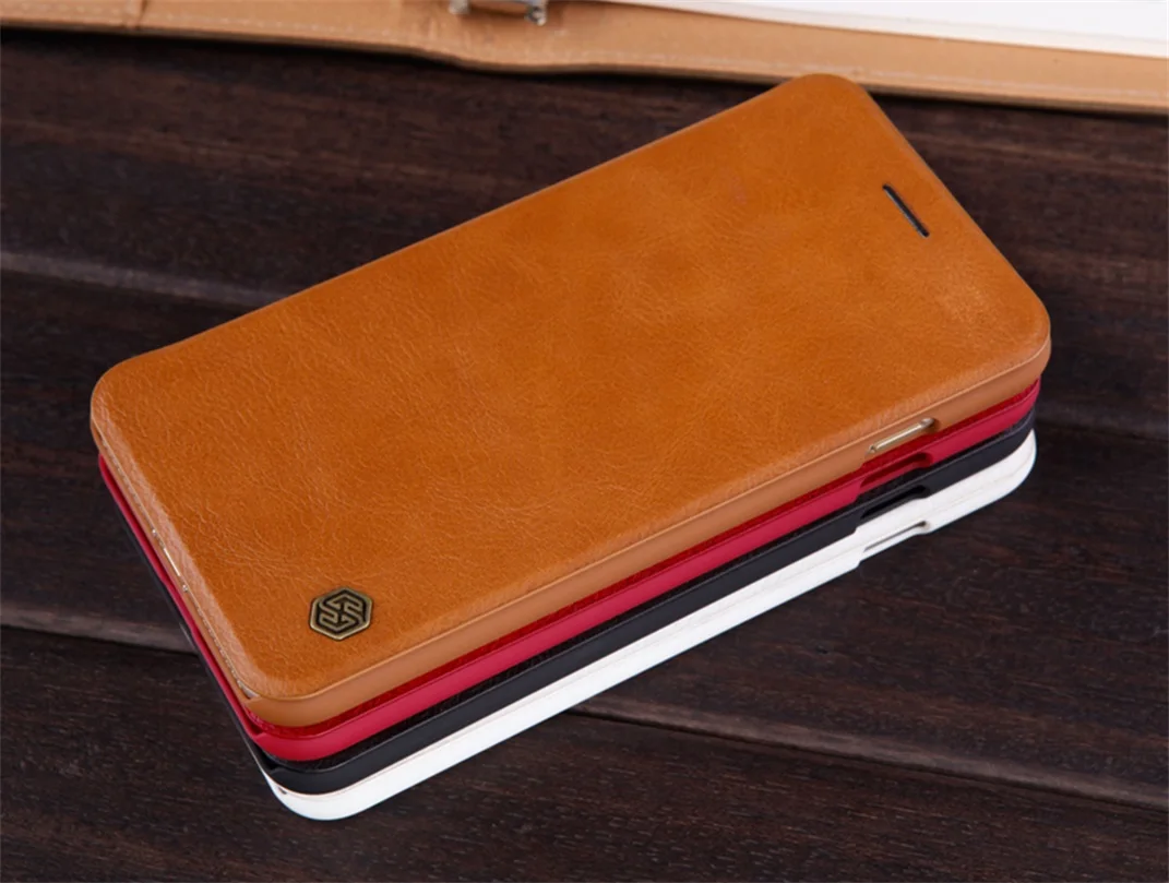 for iphone 7 8 flip case iphone 7 8 plus cover nillkin qin vintage leather card pocket flip cover for iphone 8 phone bags free global shipping