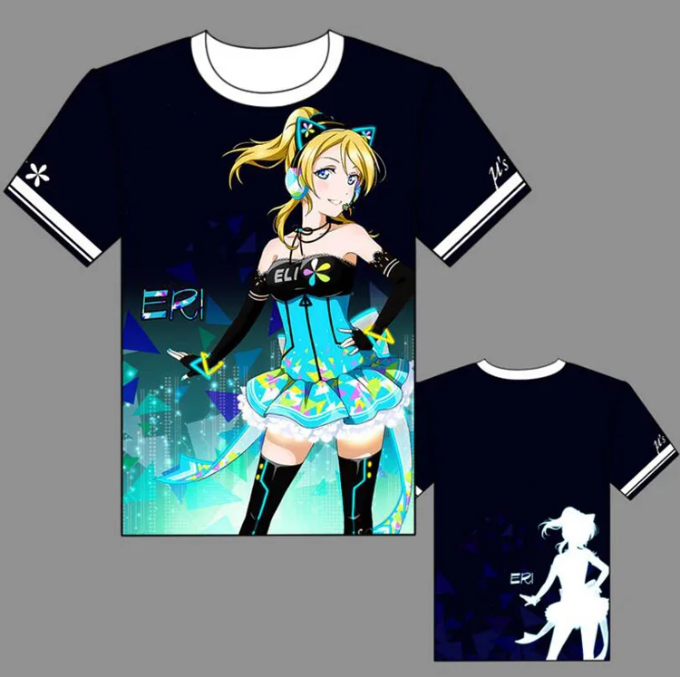 9 цветов LoveLive! Cyber Video Game Awaken Футболка с принтом Косплей Костюм Love Live u's футболка с короткими рукавами повседневные топы