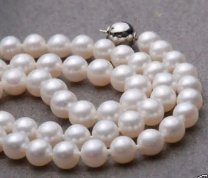 Beautiful AAA 8-9MM WHITE ROUND PEARL NECKLACE 18&quot 36&quot | Украшения и аксессуары