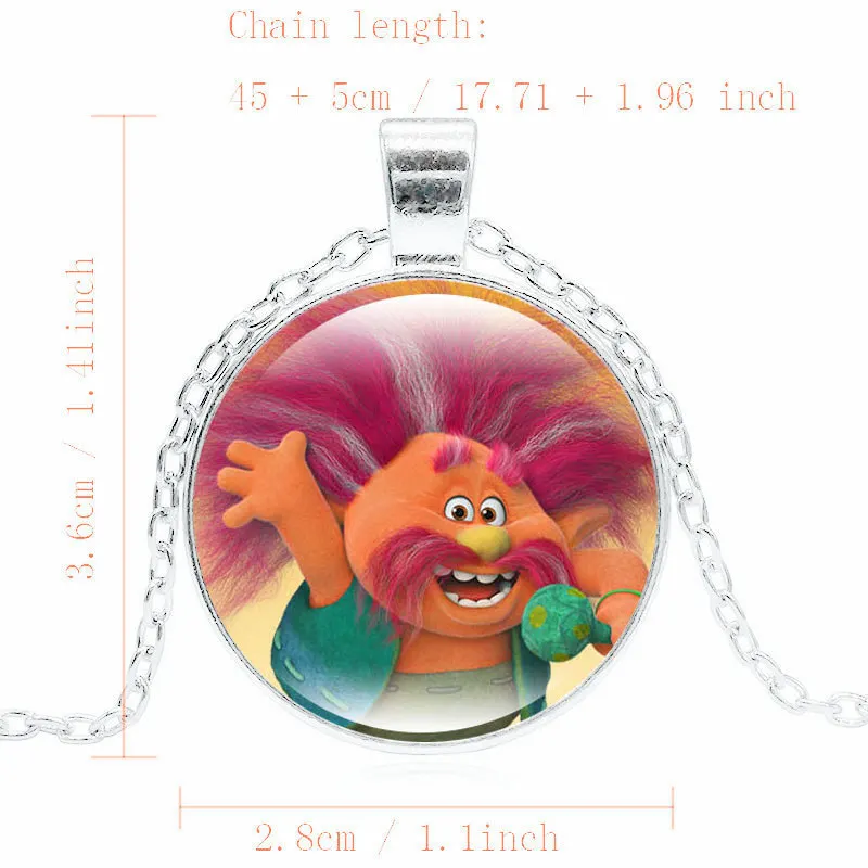 Мечтой фильм ожерелье с троллем модные мака ди-джей &quotТролли&quot цепь ожерелья