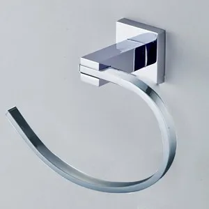 Towel ring Набор аксессуаров для ванной из нержавеющей стали, хромированный полированный держатель для зубных щеток, держатель для бумаги, держатель для полотенец, аксессуары для ванной комнаты квадратной формы - Цвет: Towel ring