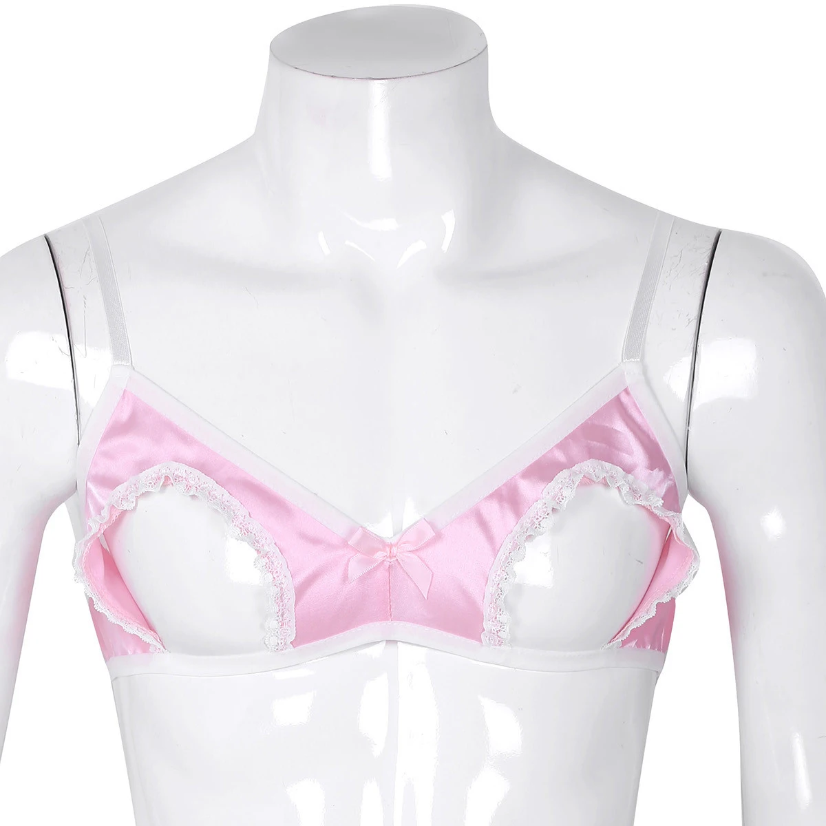 Мужские блузки без косточек мягкие гладкие атласные бюстгальтеры на бретелях с