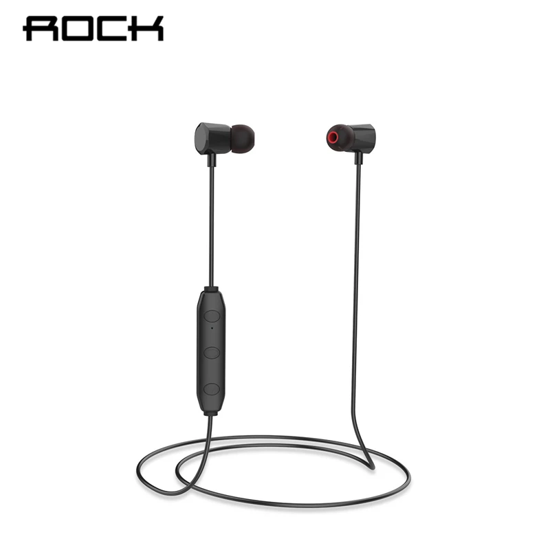 Bluetooth наушники ROCK с шейным ободом для iPhone резиновой текстурой|Наушники и